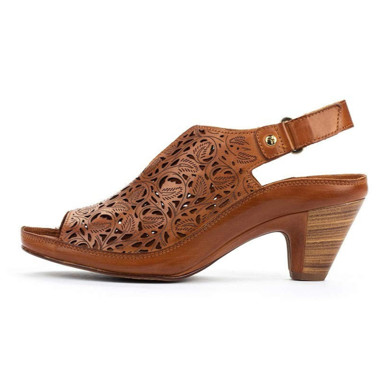 Pikolinos Leather Women's Heeled Sandals Java W5A, Brandy, 9-9.5 US