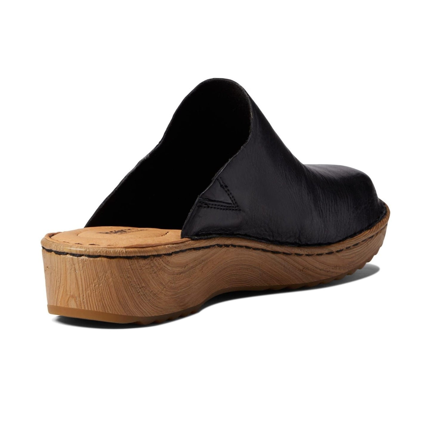 Born Andy Womens Leather Wooden Print Platform Clogs in Black US SIZE 8M