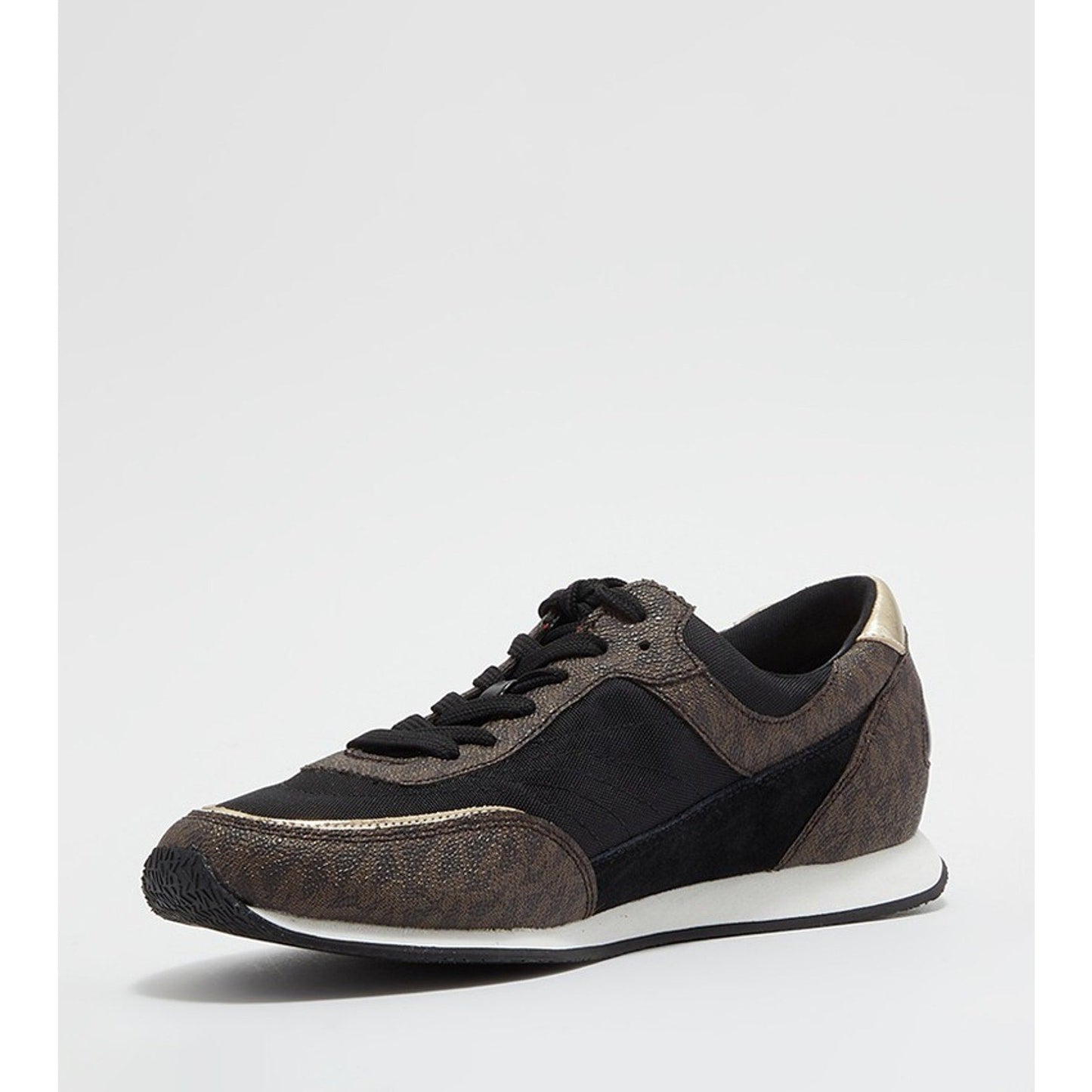 MICHAEL KORS Callan Round Toe Low Top WOMENS Sneakers BLACK/BROWN Size 8.5 M Michael Kors
