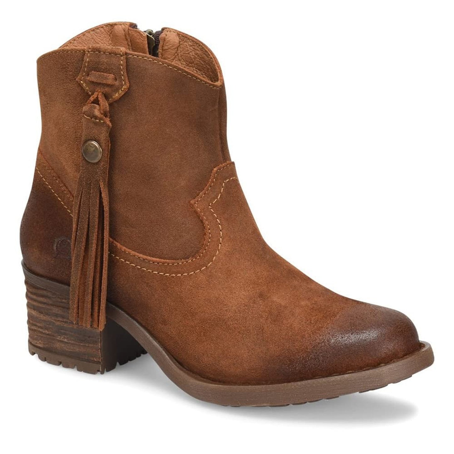 Born Alondra Brown Suede Women's Western Tassle Booties Size 10