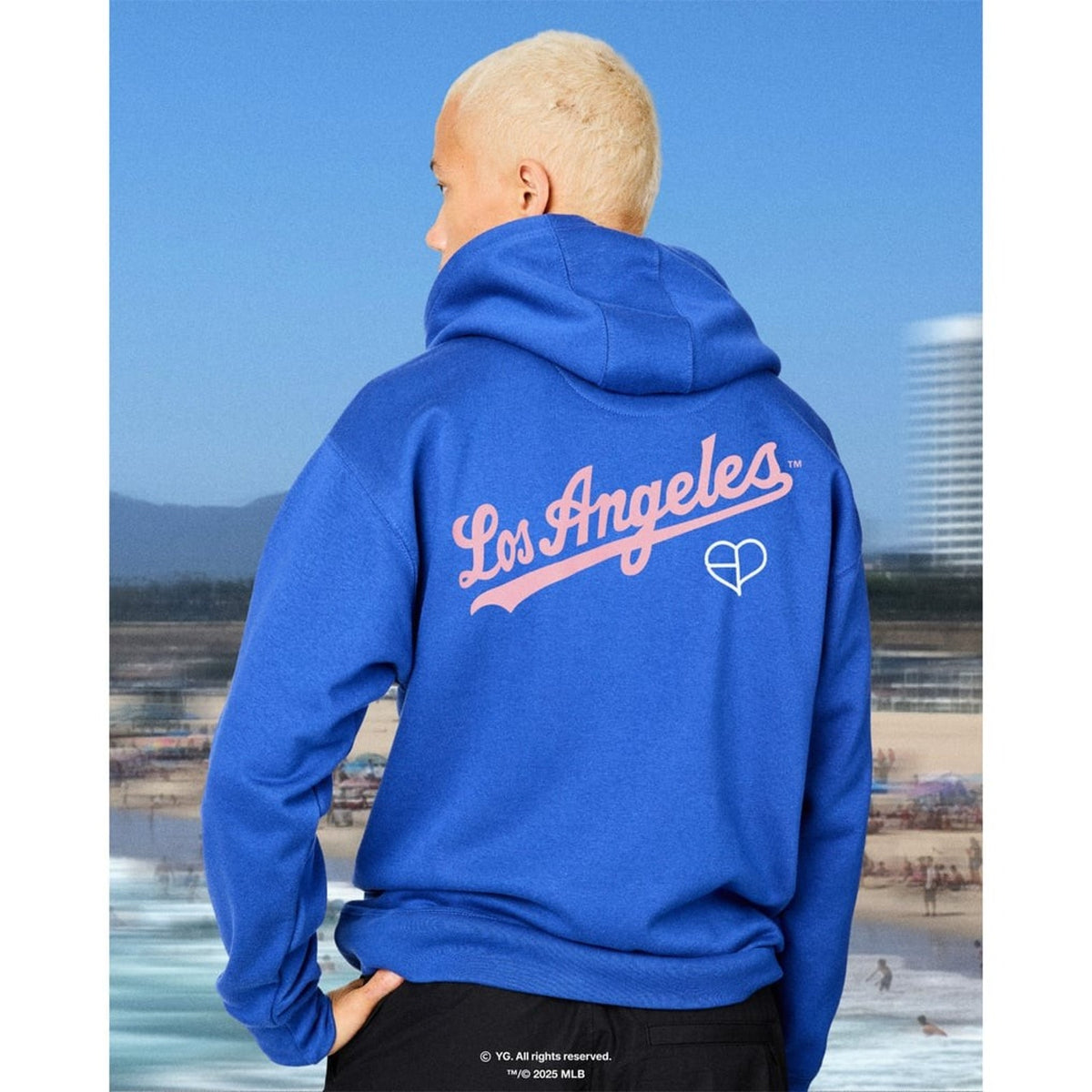 Mitchell & Ness Los Angeles Dodgers Royal BLACKPINK x MLB Pullover Hoodie Medium