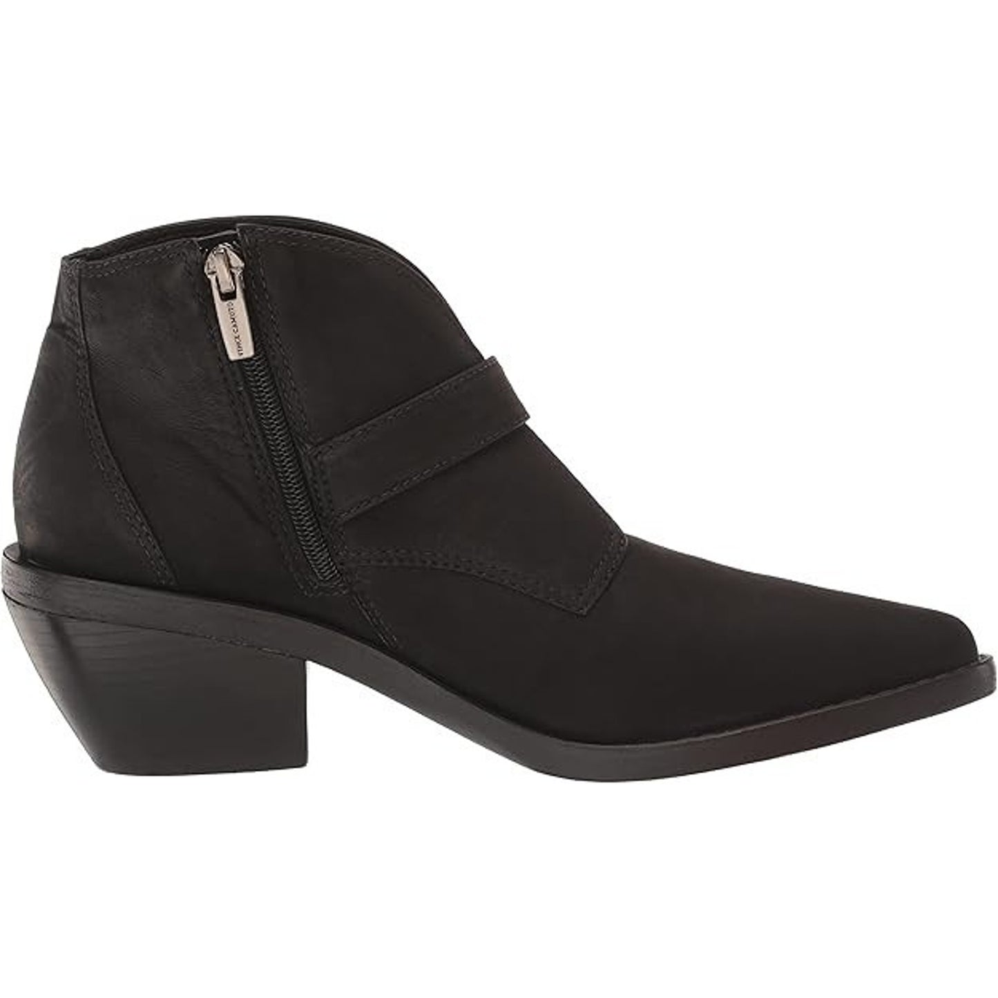 NEW Vince Camuto Ashena 7 M Black Suede Leather Buckle Zip Up Bootie Ankle Boots