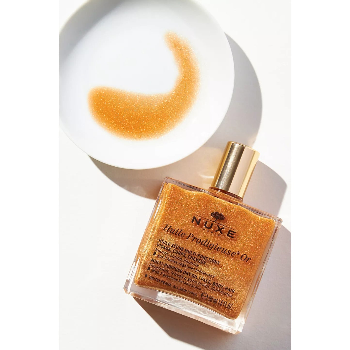 2 Pack Nuxe Huile Prodigieuse OR Golden Shimmer Oil Face Body & Hair (50ml) each