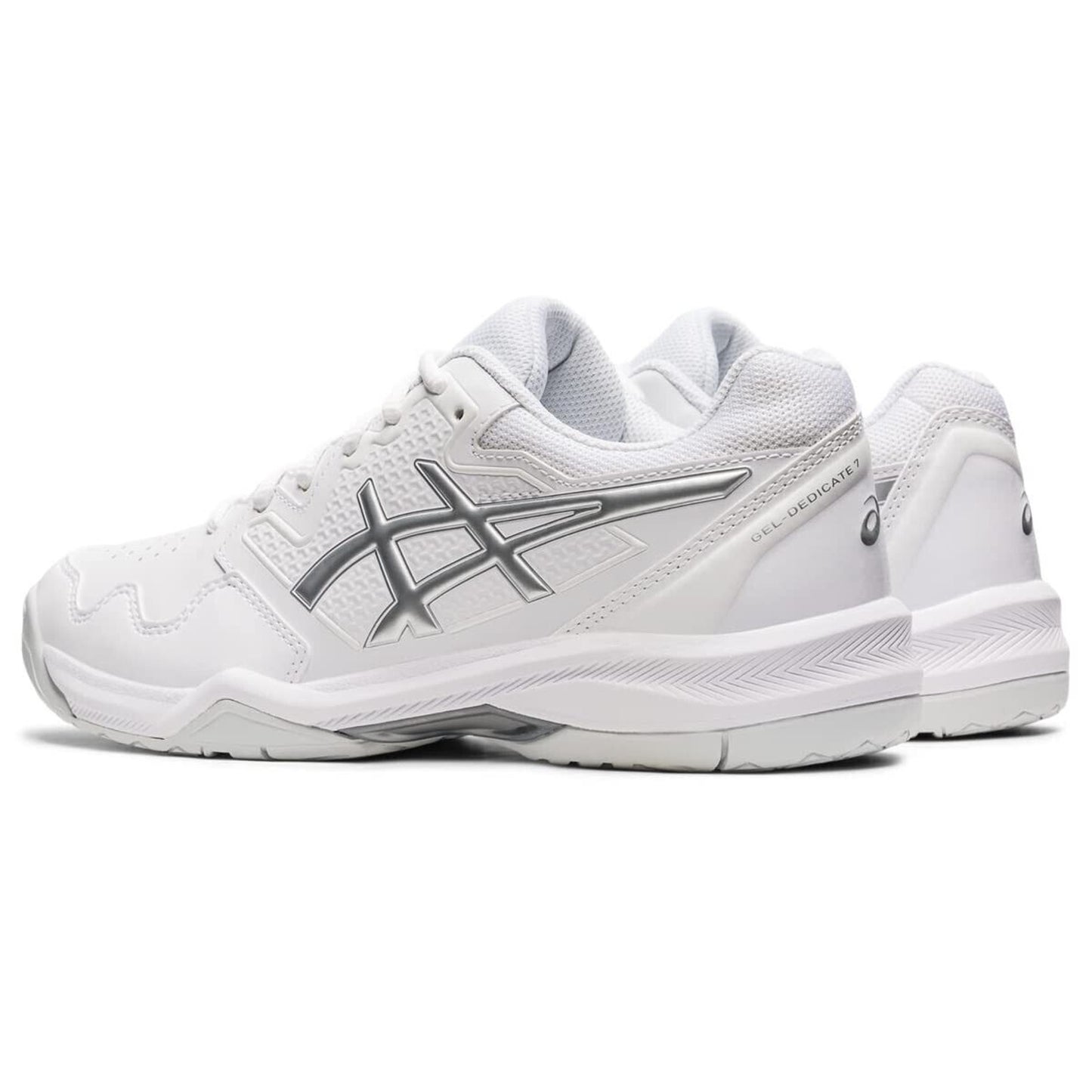 ASICS Women's Gel-Dedicate 7 Tennis Shoes, White/Pure Silver US 8.5