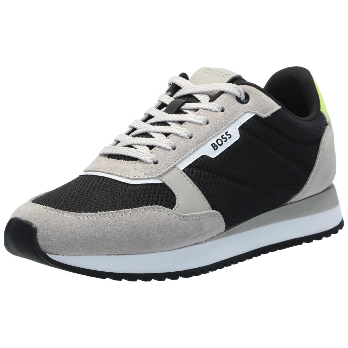 BOSS Kai Retro Style Low Profile Men's Sneaker, Black/Oat, Size 7 M