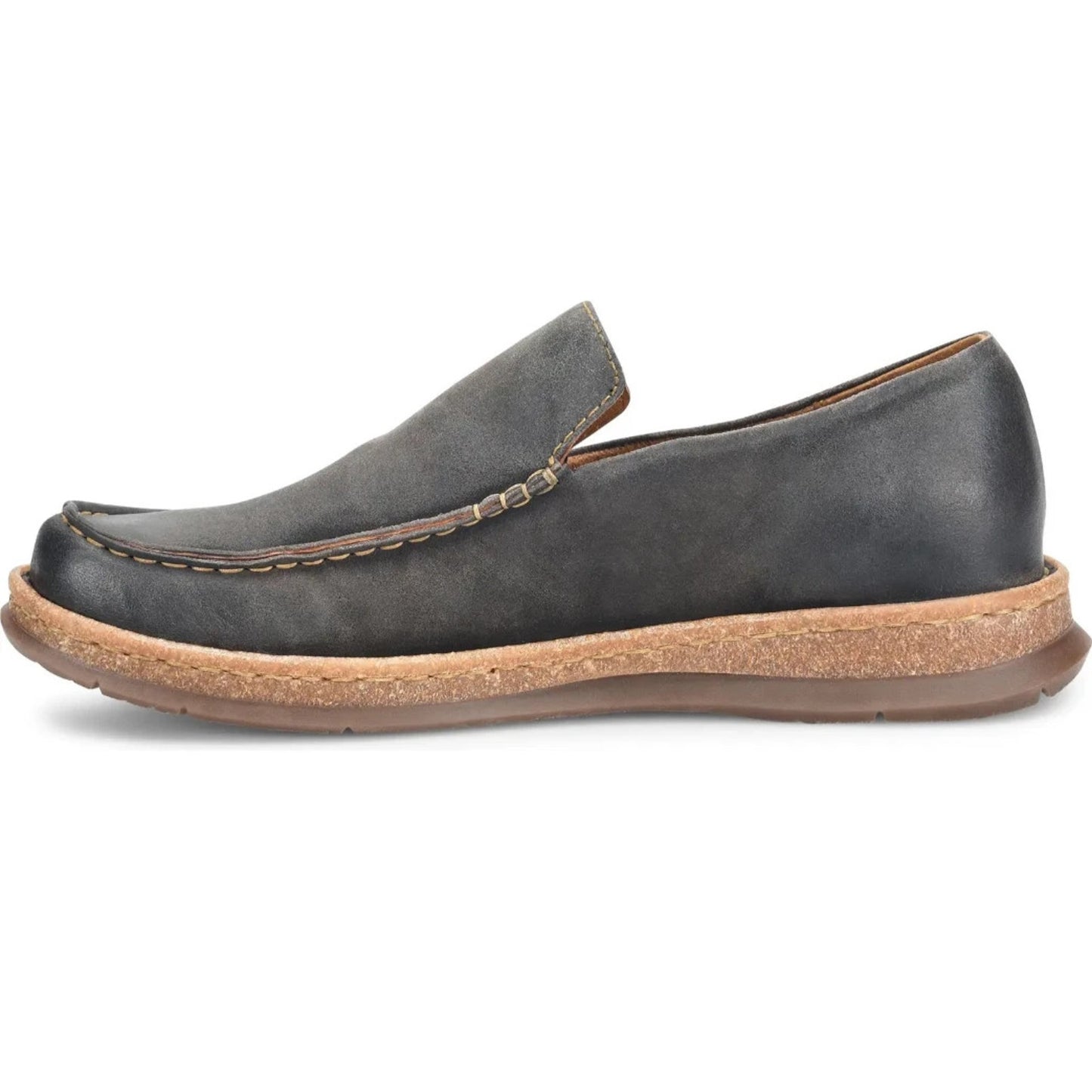 BORN Baylor Dark Grey Distressed Suede Slip On Loafers Shoes Men's size 9.5 M