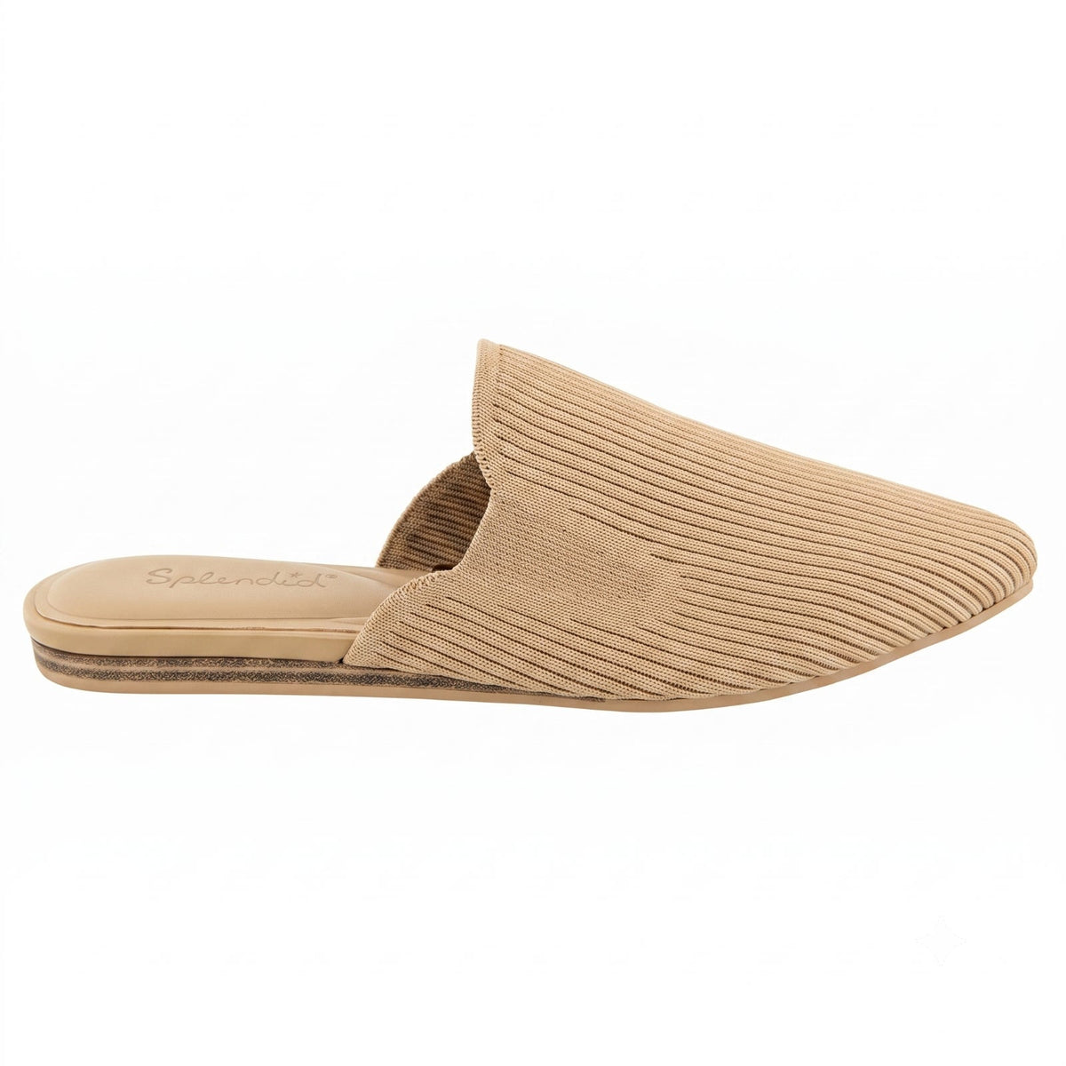 Splendid Womens Mule Brown Slip On Casual Stretch Knit Padded Footbed Size 9