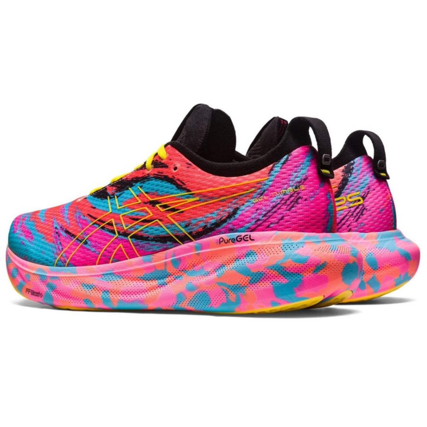 ASICS GEL-NIMBUS 25 Men running Shoes Size 9.5 M Aquarium/Vibrant Yellow