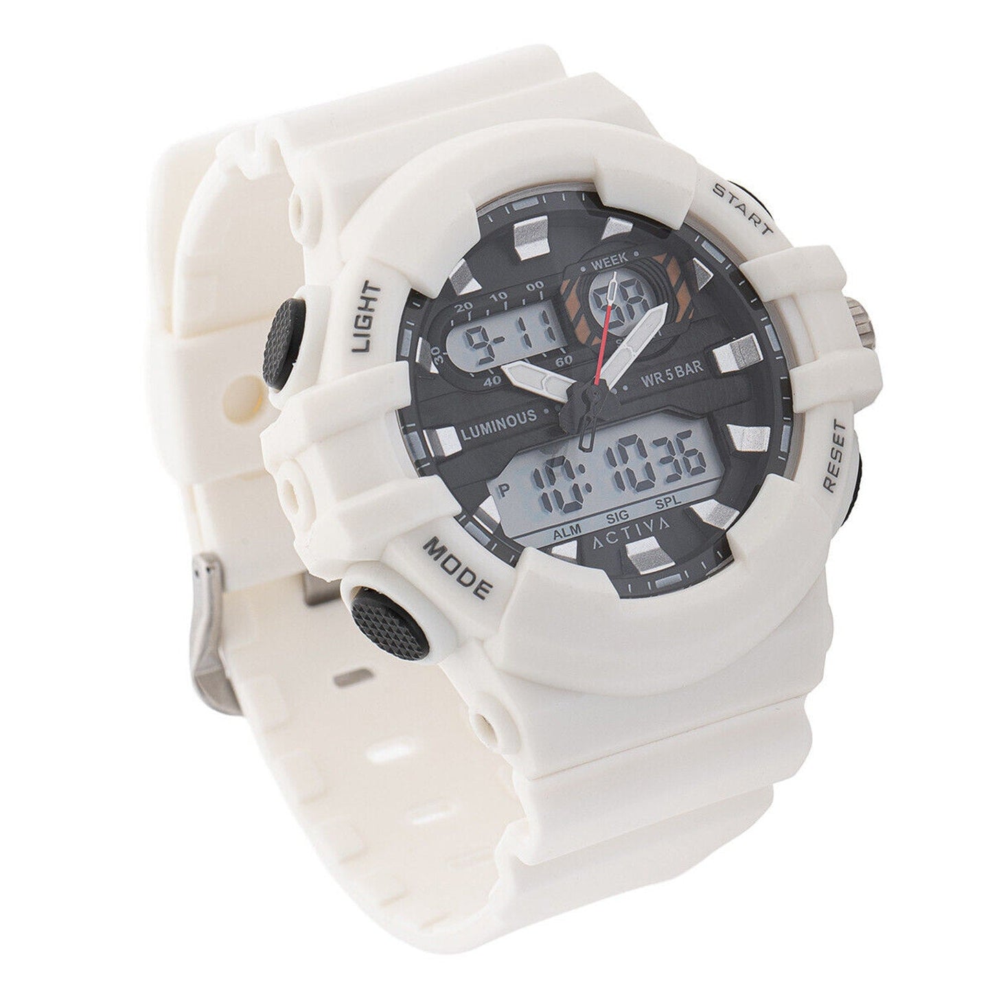 Activa Pixel X Invicta Digital Men's Watch Luminous ,Light analog - 50mm. White Invicta