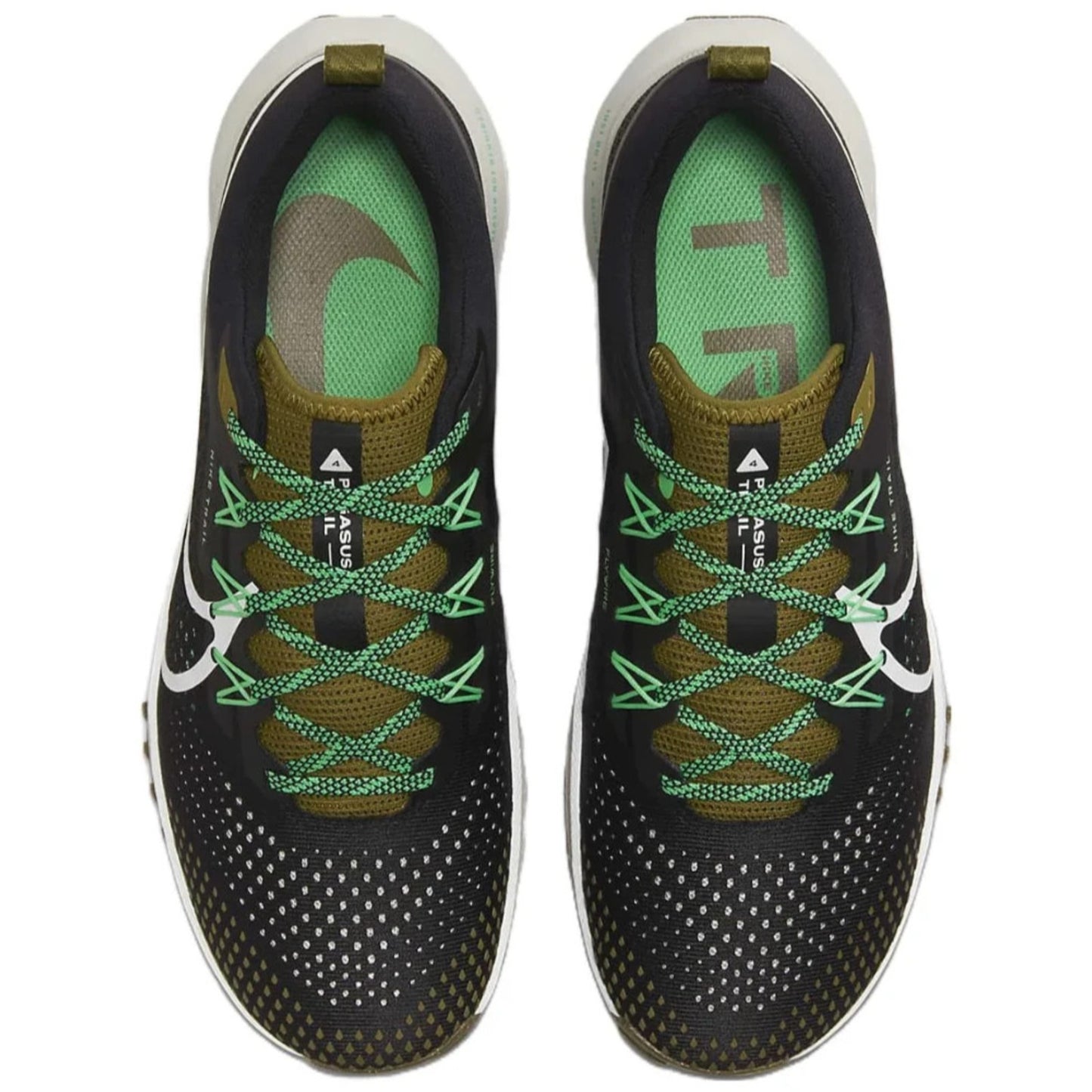 Nike React Pegasus Trail 4 Men Shoes Black/White-Olive Size 10 Men/11.5 Womens