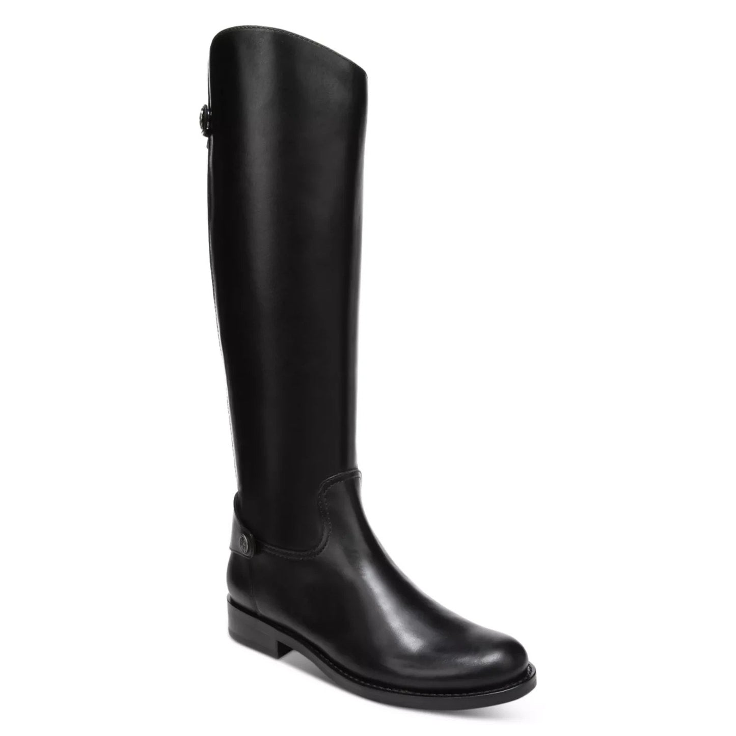 NEW Sam Edelman Mikala 9 M Black Leather Riding Knee High Boots Wide Calf Zip