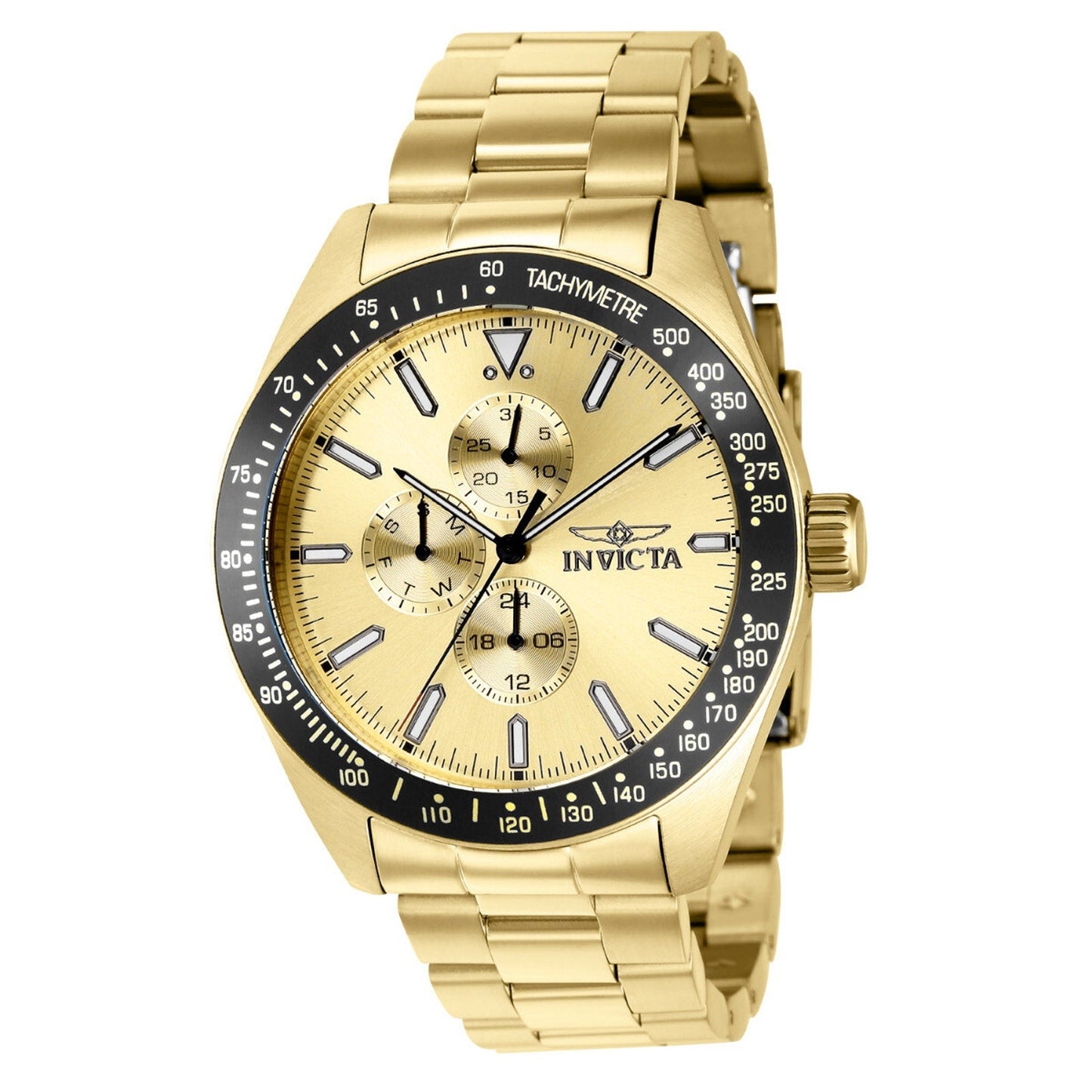 Invicta Aviator Storm Men's Watch - Analog Display Japanese Quartz 45mm, Gold Invicta