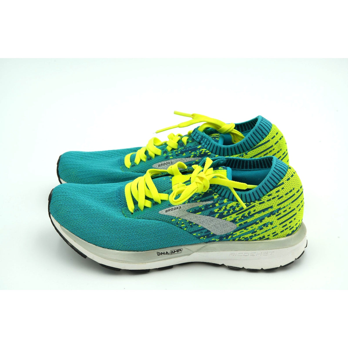 Brooks Womens Ricochet 1202821B430 Blue Green Running Sneakers Shoes Size 7 B