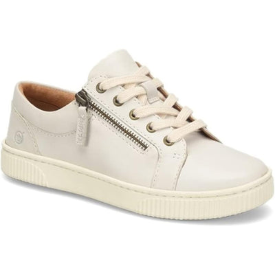 Born Paloma Women's Comfort Sneaker Slip On Zip Up White Leather Size 9.5