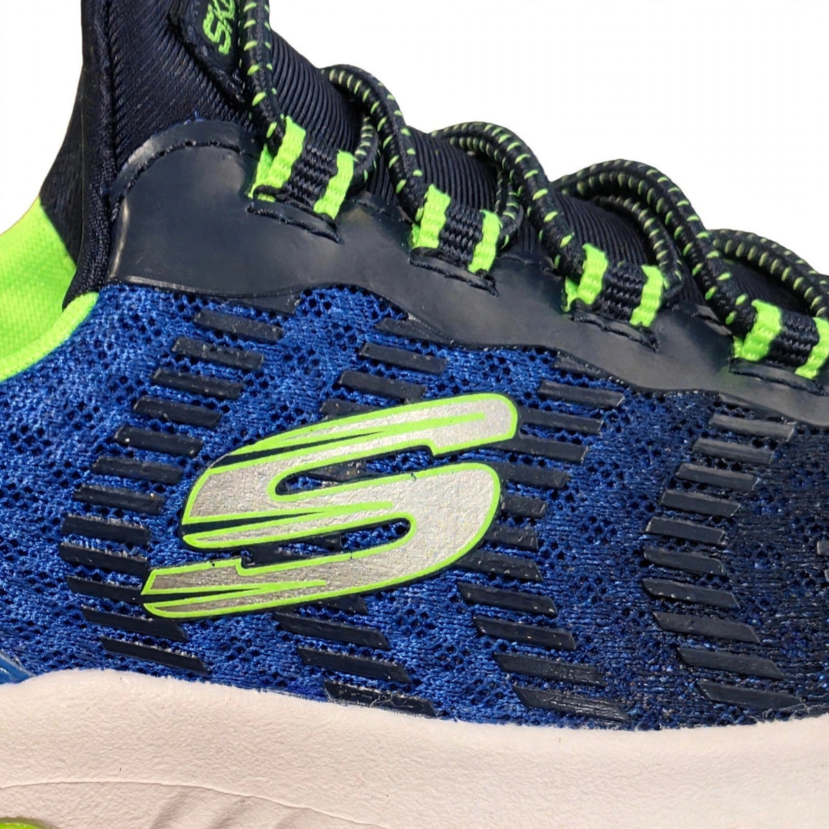 Skechers Swift Fit Kids Blue Hands Free Slip On Mesh Bungee Sneakers Size 12