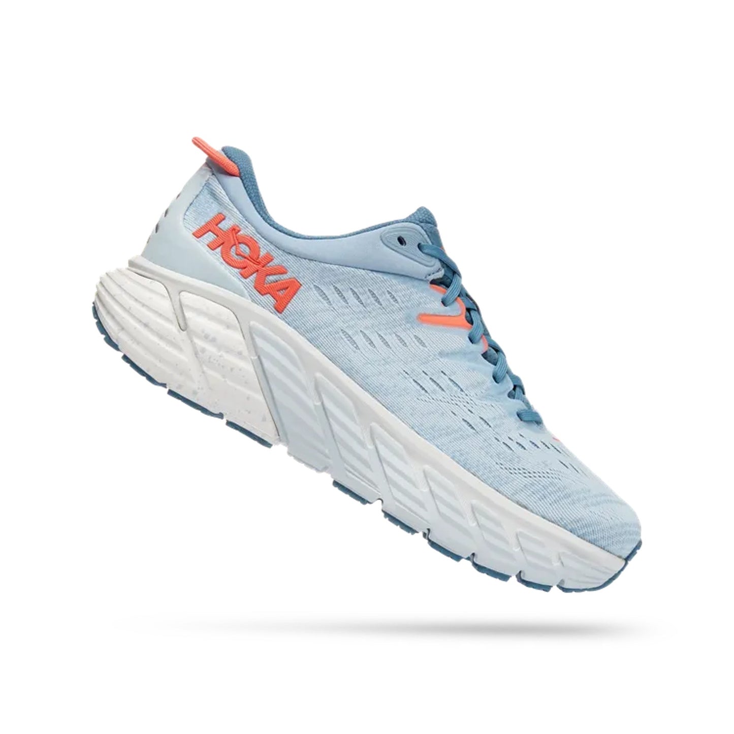 Hoka One Gaviota 4 Womens Running Shoes Size 6.5 Wide Blue Fog Plein Air