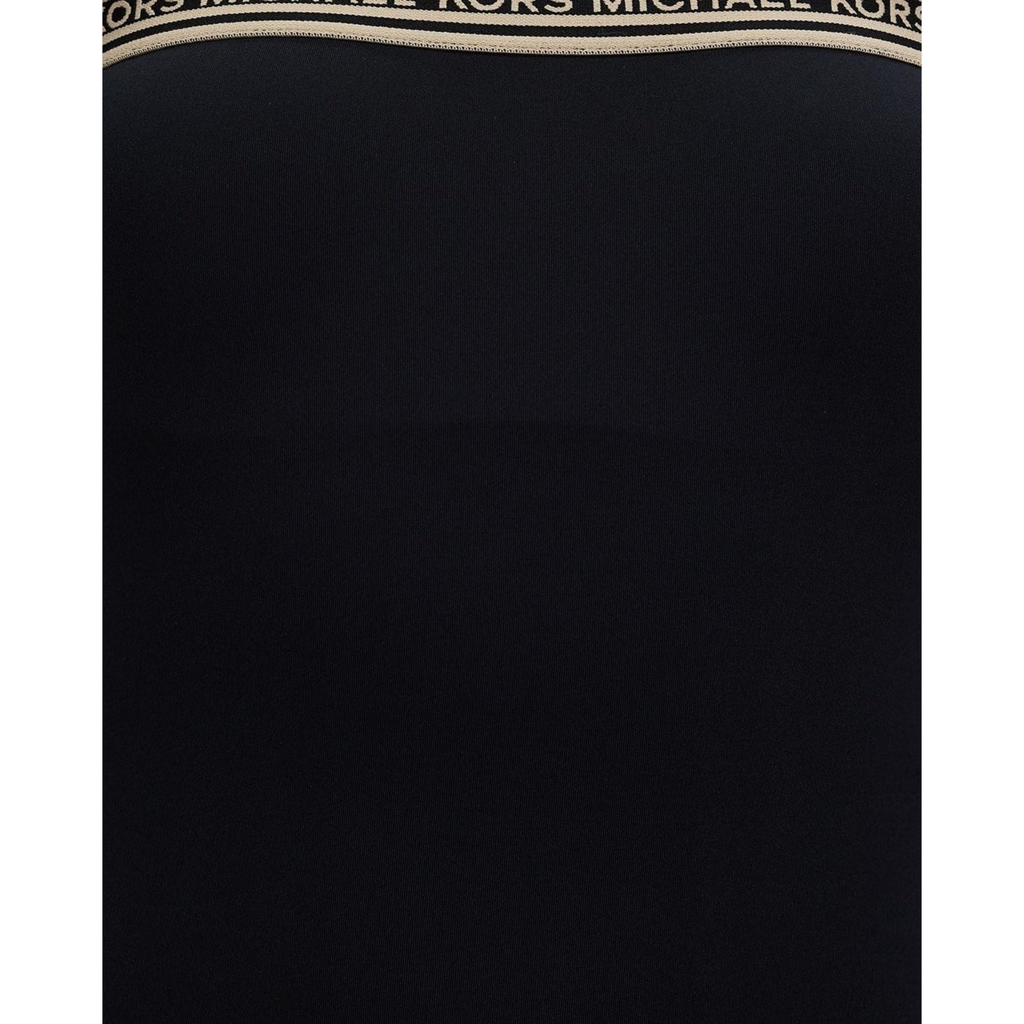 Michael Kors Logo Elastic Solids Square Neck One-Piece Black Size 8