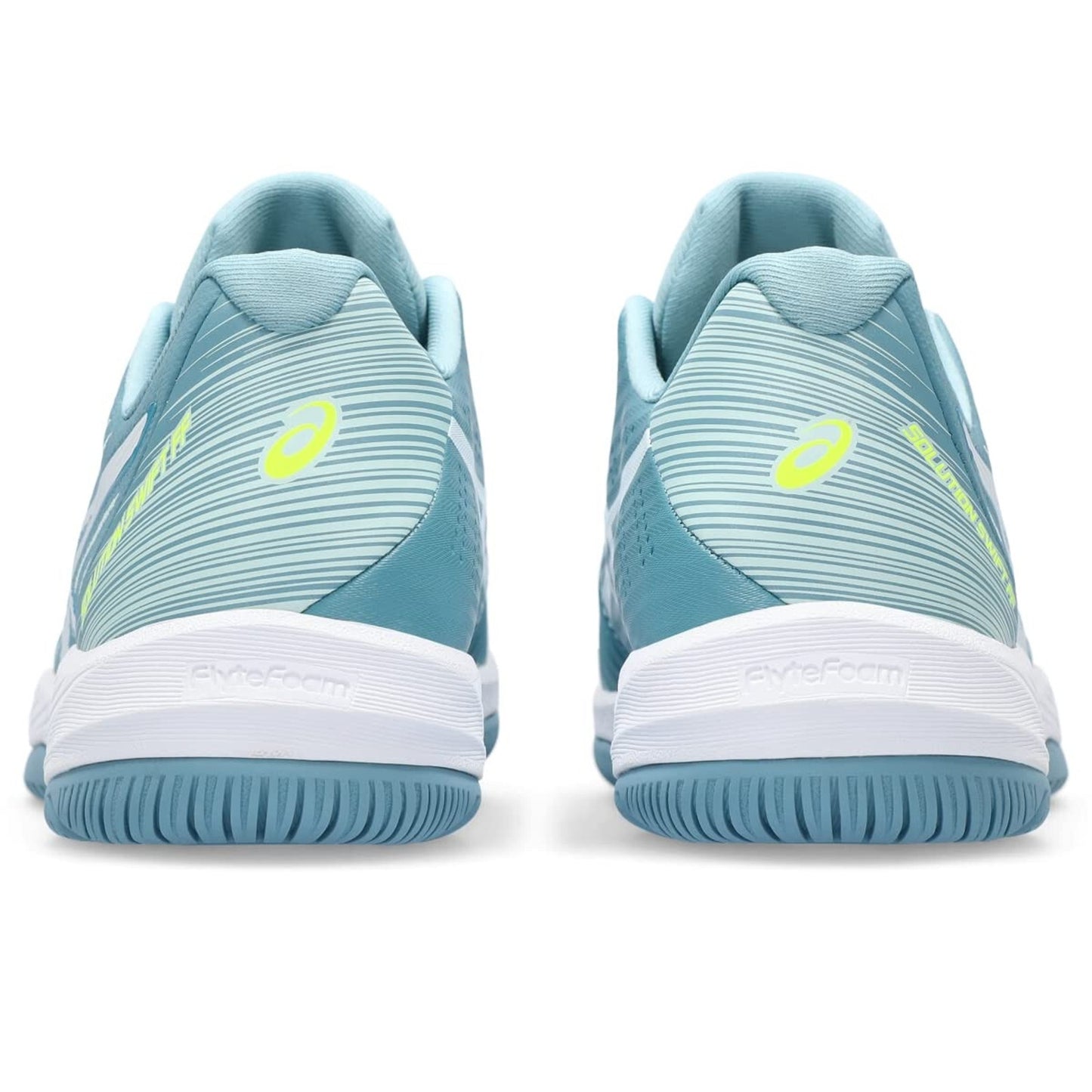 ASICS Women's Solution Swift FlyteFoam Court Tennis Shoes, 9.5, GRIS Blue/White