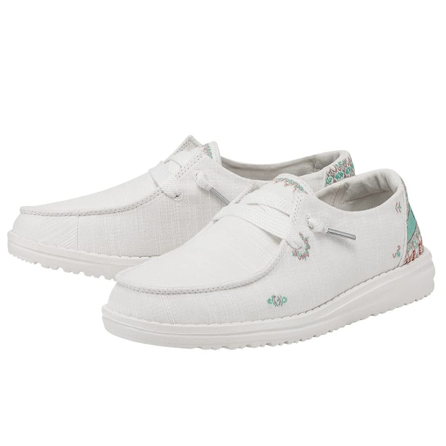 Hey Dude Women's Wendy Flora Lilly White Floral Shoes Size 10 M