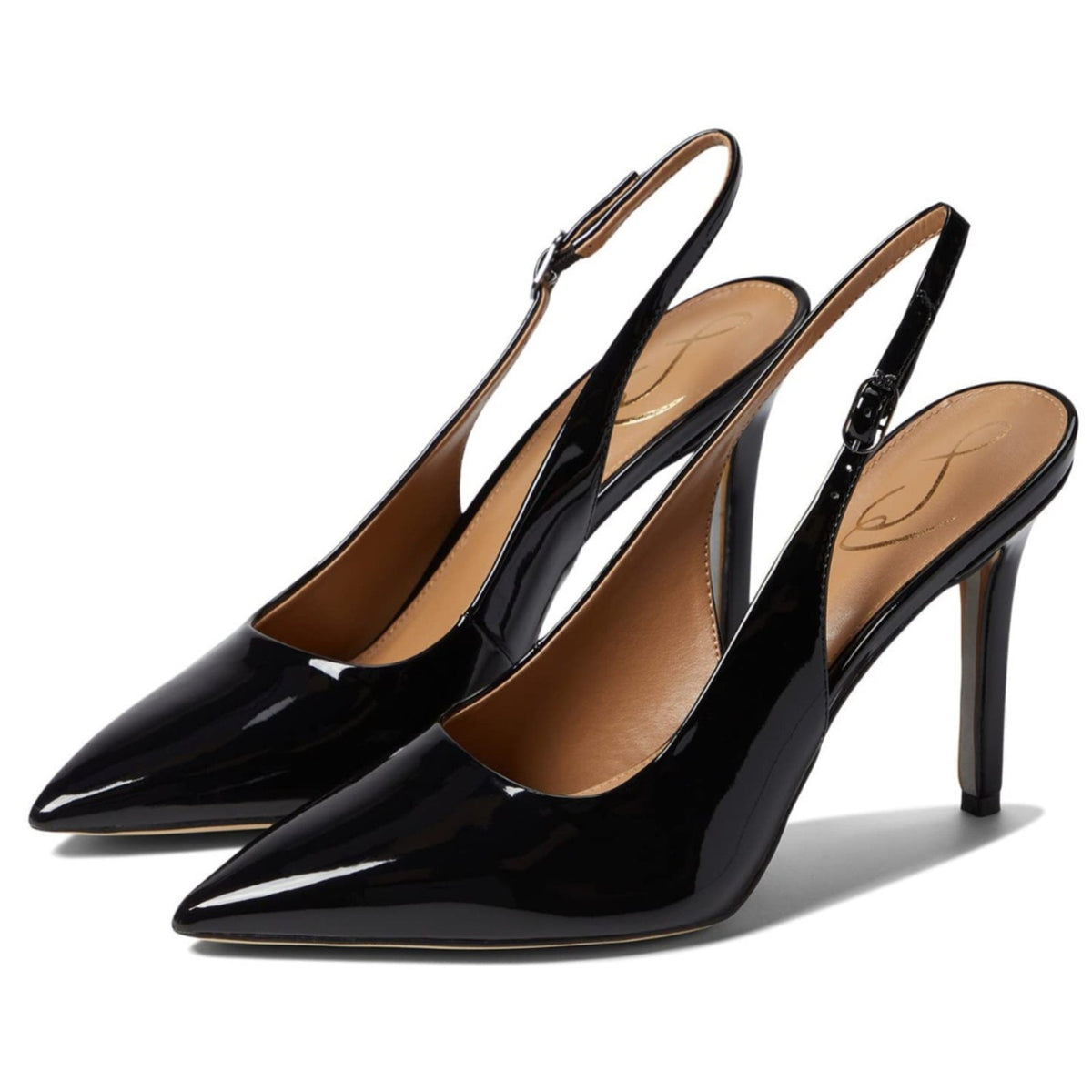 Sam Edelman Women's High Heels Hazel Sling Black Leather Size 8.5