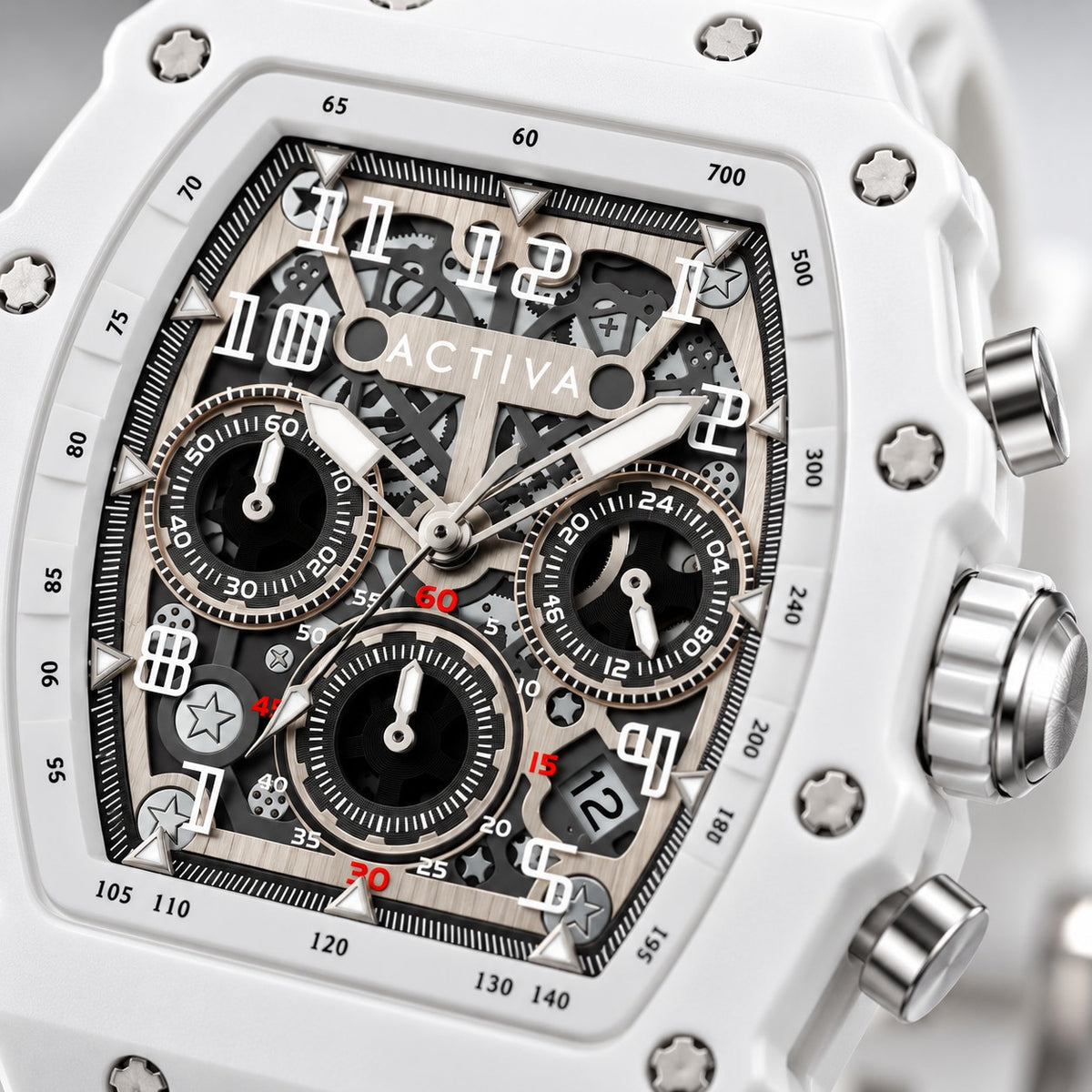 Activa Circuit X Invicta 44.3mm w/ Skeleton Dial PC Case Material White Watch