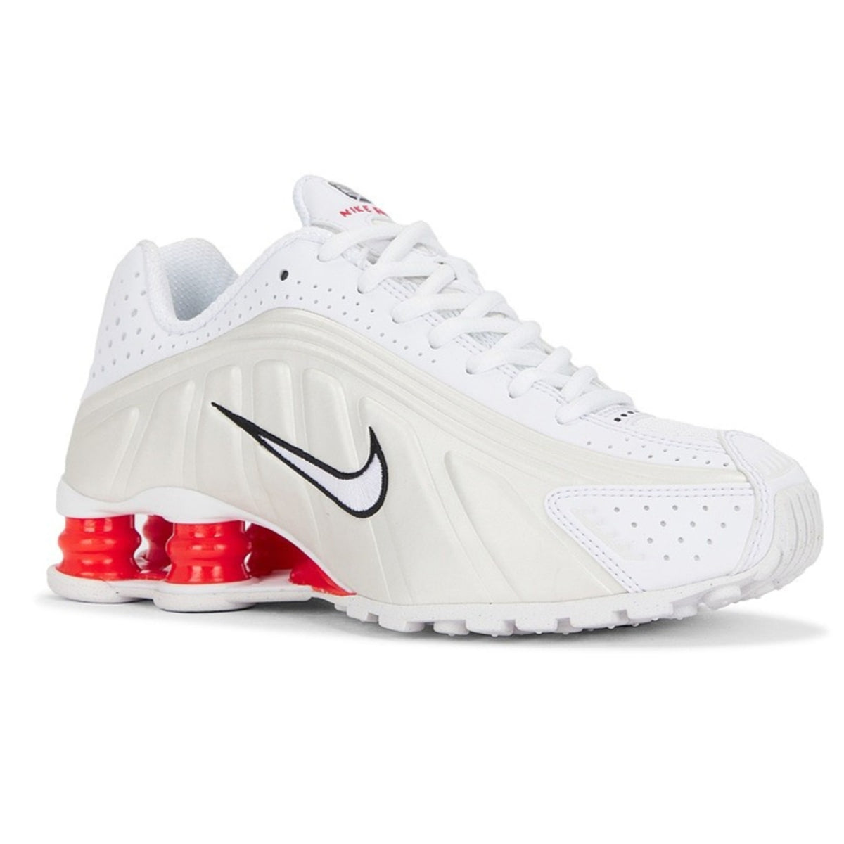 Nike Shox R4 GS Size 7Y White Sail Red Black Sneakers CW2626-102