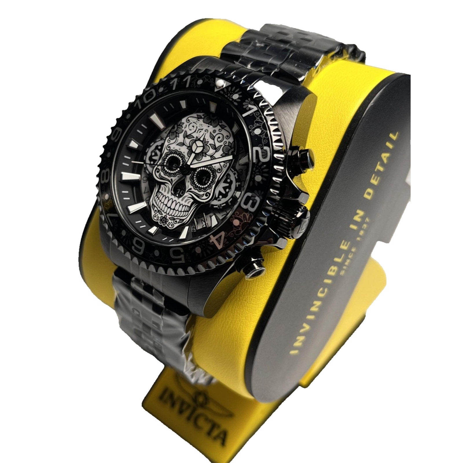Invicta Pro Diver Dia De Los Muertos Men's Skull Watch Grey, Silver,Black 43mm, Invicta