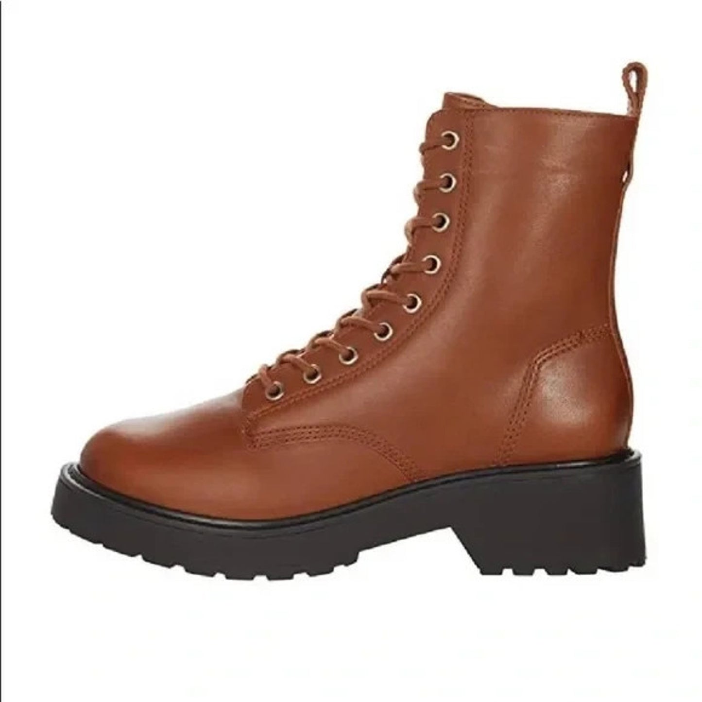 Steve Madden Women’s Tornado Brown Leather Combat Boots Size 10 M Chunky Lug