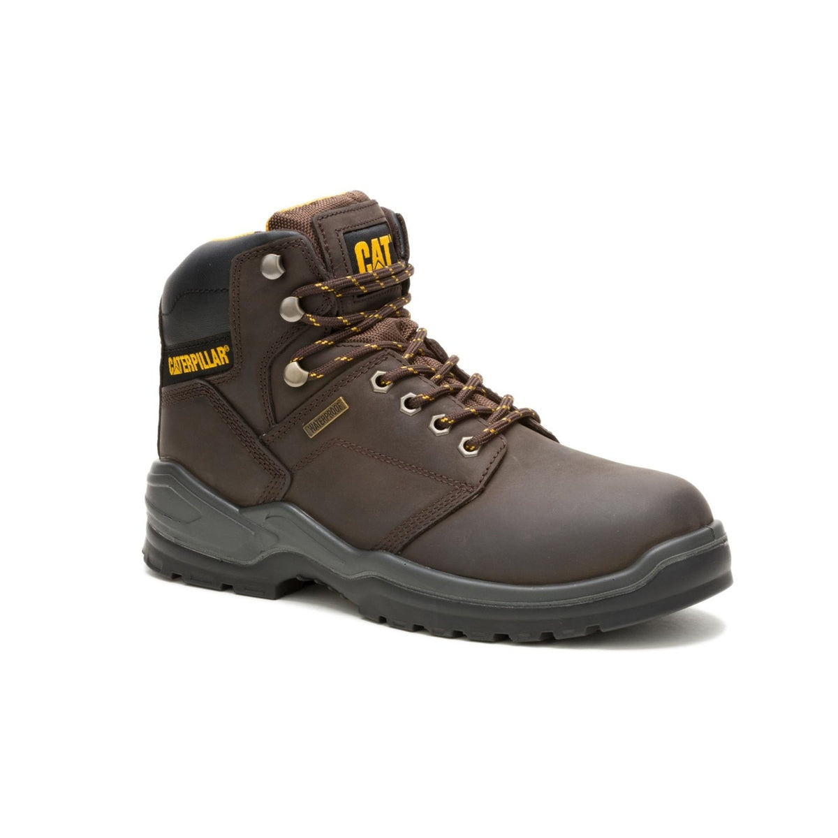 CAT Men's Striver Waterproof Steel Toe Industrial Boot , Brown 10.5