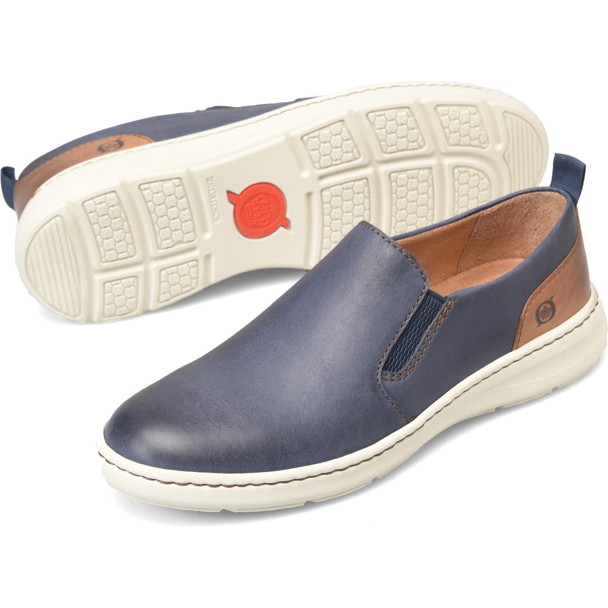 Born Morgan Men's Shoes Slip On Sneakers Navy Leather 8 M