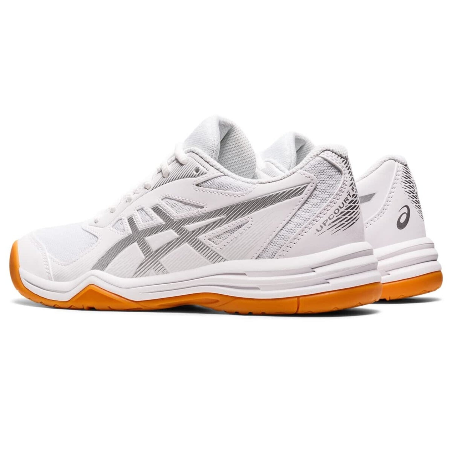 ASICS Women's Upcourt 5 Volleyball Shoes, 5.5, White/Pure Silver