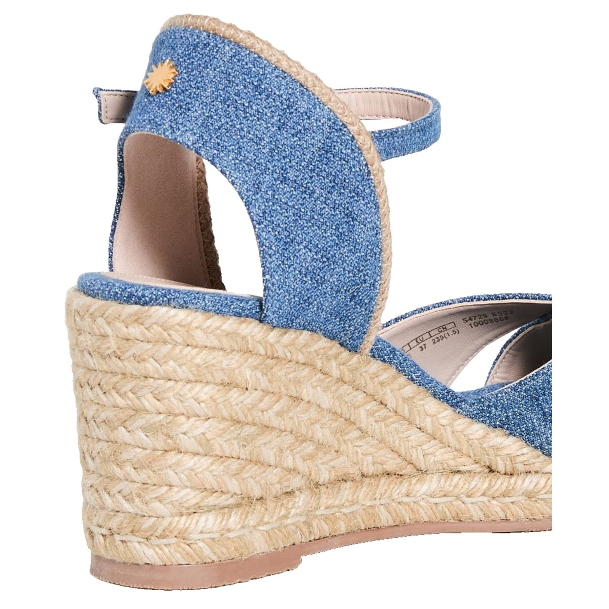 Stuart Weitzman Mirela Denim Espadrille Wedge Sandals Size 9