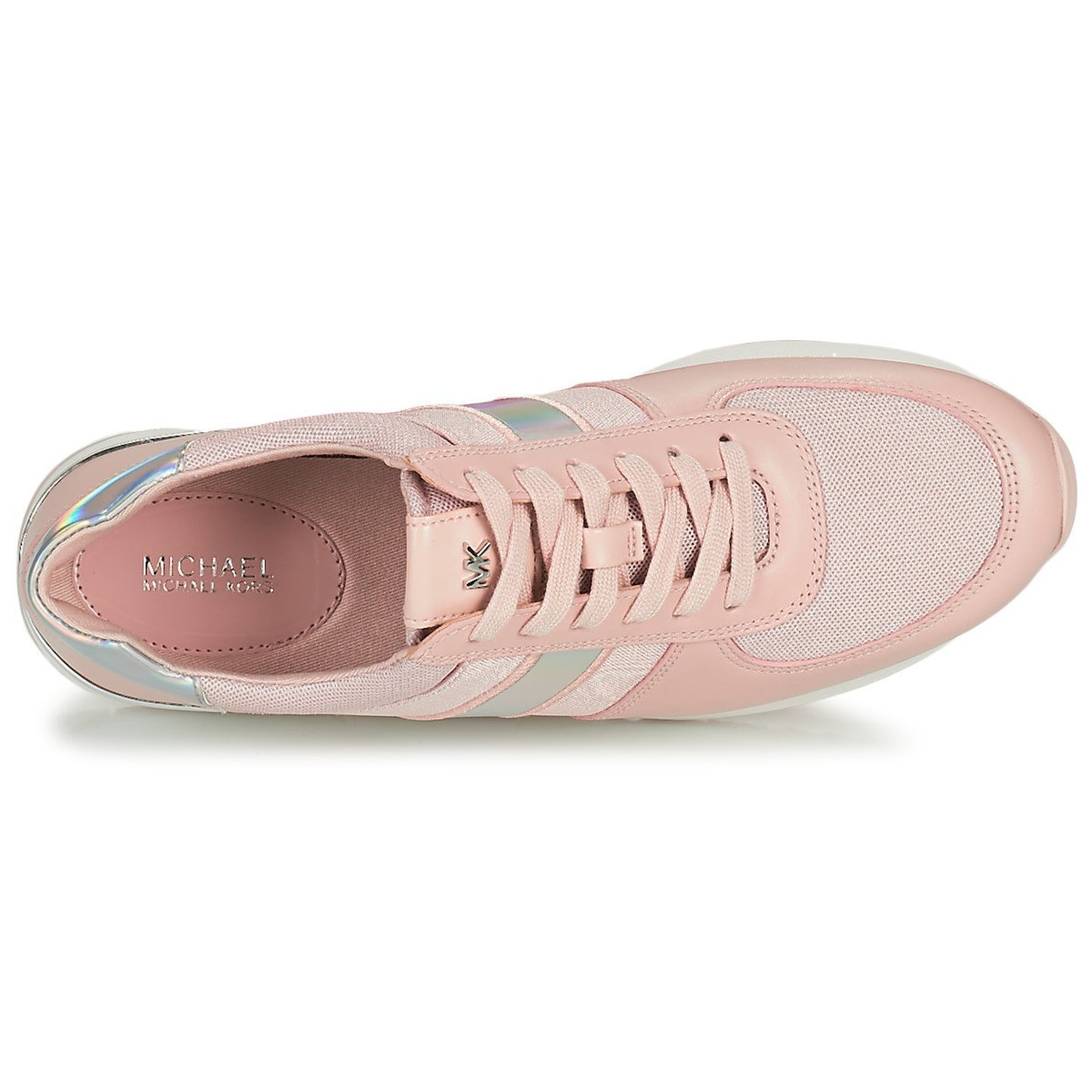 Michael Kors MK Allie Trainer Lace-up Mesh Hologram Sneakers Soft Pink 8 M