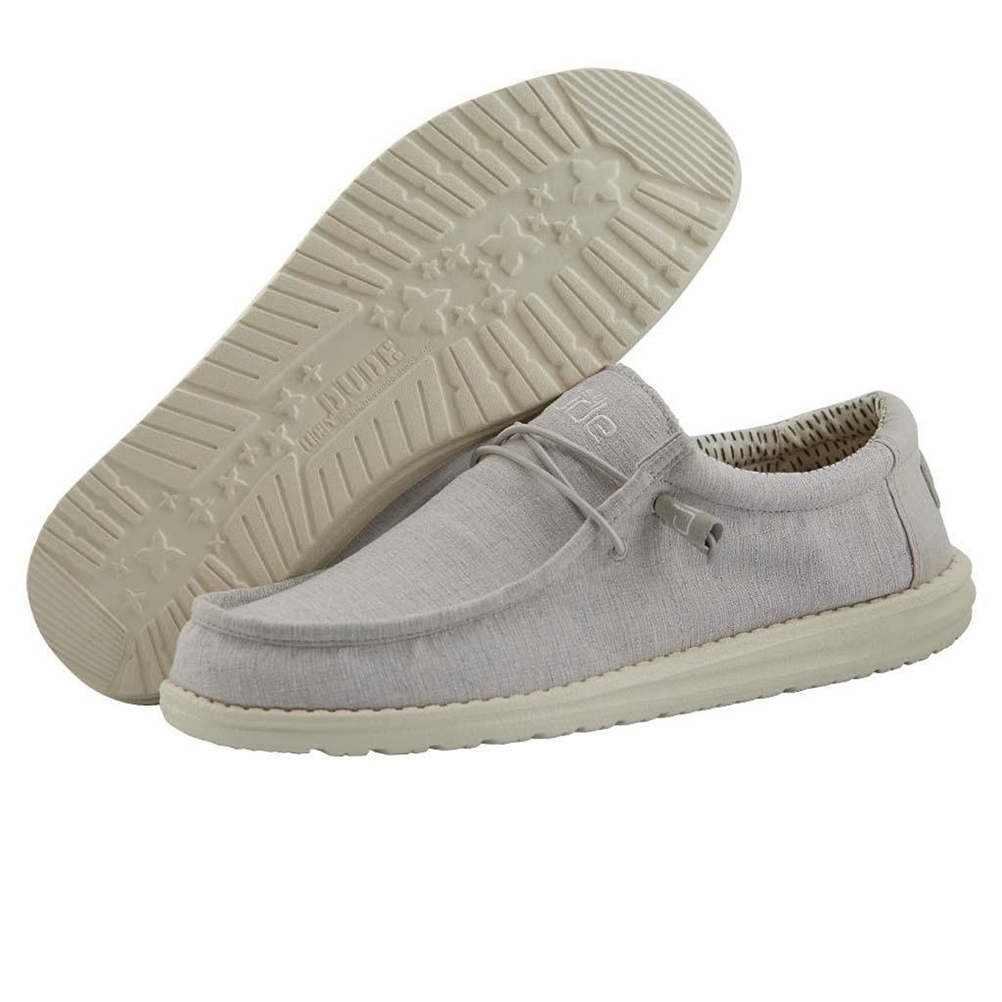 HEYDUDE Men’s Wally Chambray Grey Size 11 | Slip-On Loafers shoes , Lightweight