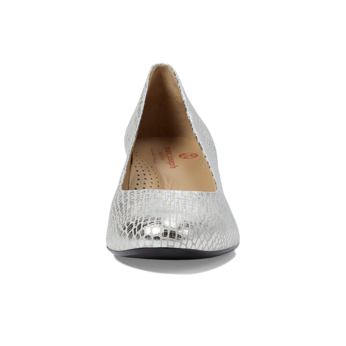 Marc Joseph New York Broad Street Women's Pump Metallic Silver Gator 9 M