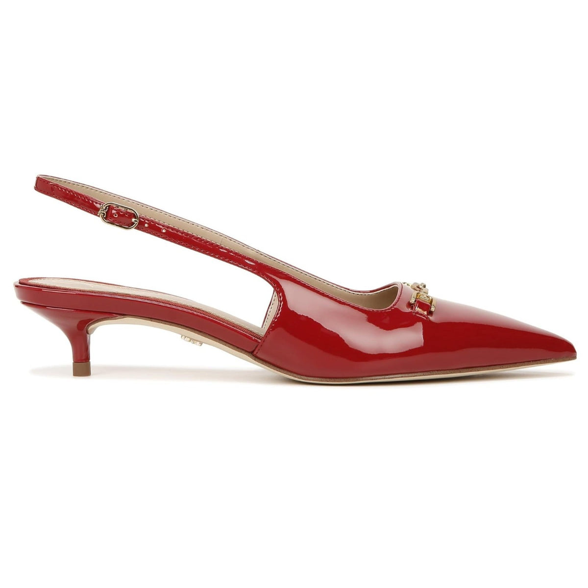 Sam Edelman Fitzgerald Women's Pointed Toe Kitten Heeled Red Mahogany 8 M