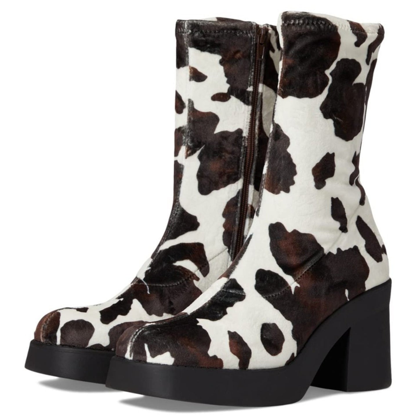 Steve Madden Klayton Platform Boot Women Size 9.5 Cow Print Chunky Heel