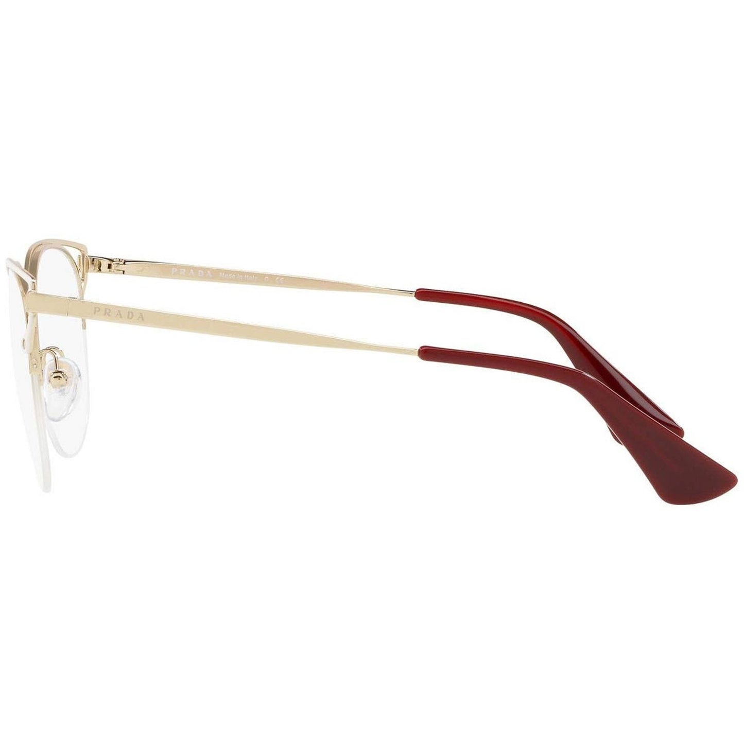 Authentic Prada Cat Eye Eyeglasses Ivory/Pale Gold /DemoLens PR64UV LFB1O1 Italy
