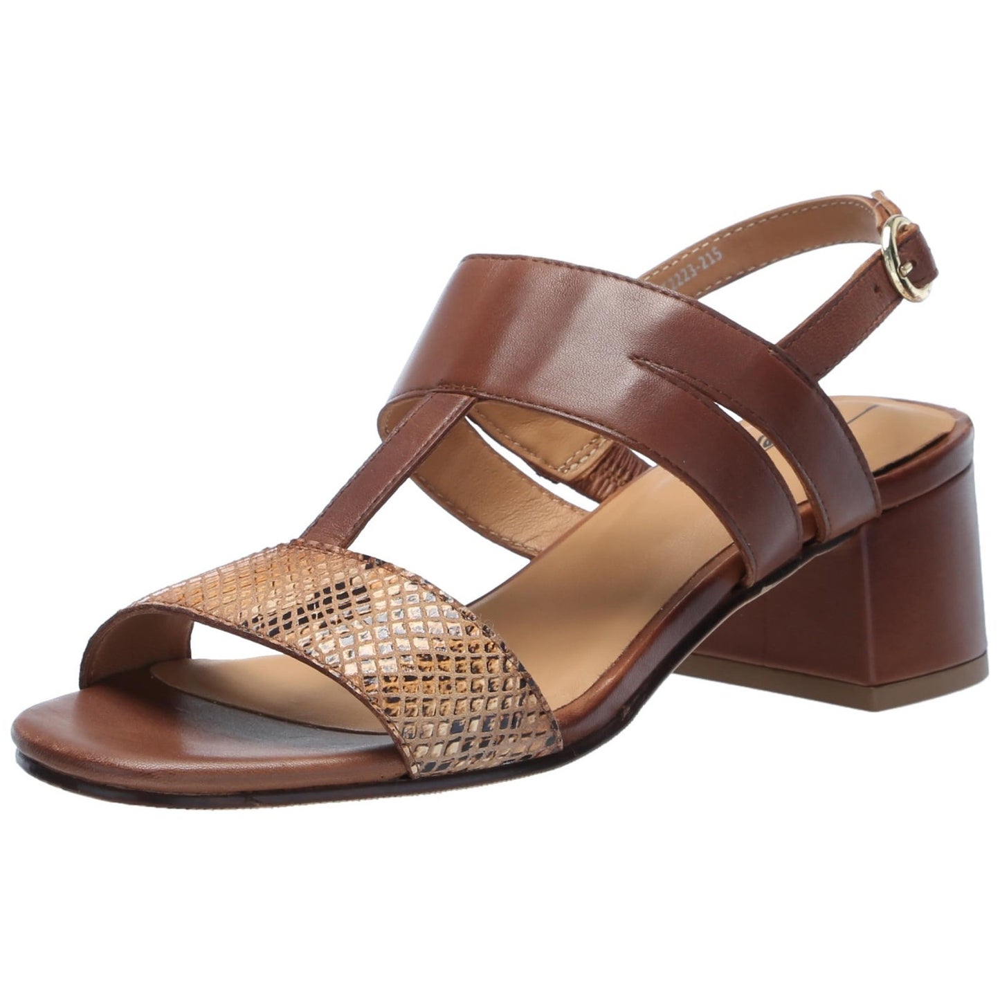 Trotters Larissa Open Toe Sling Back Heeled Sandals 10.5 Wide Luggage Leather