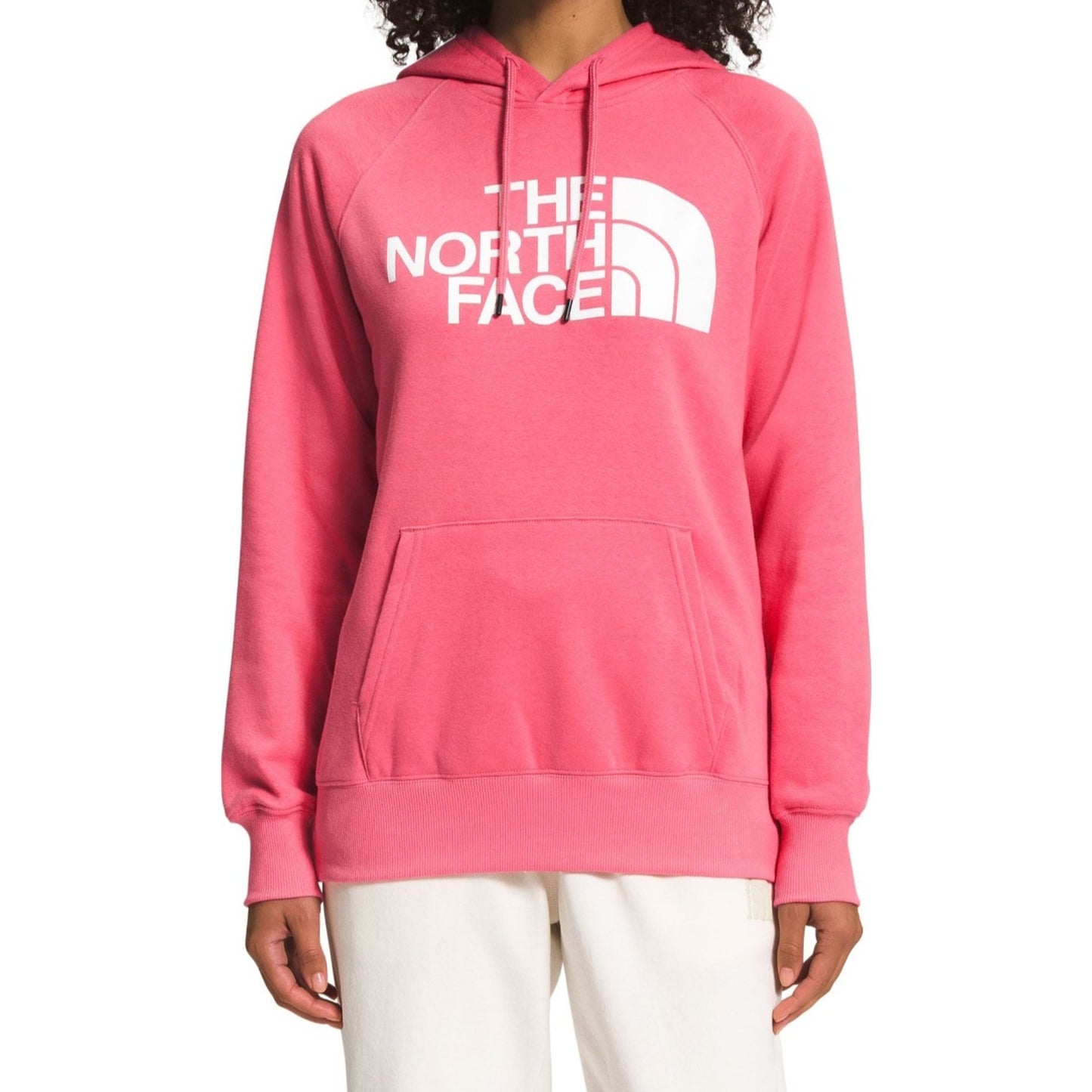 THE NORTH FACE Half Dome Pullover Womens Hoodie Cosmo Pink/TNF White Sz Medium