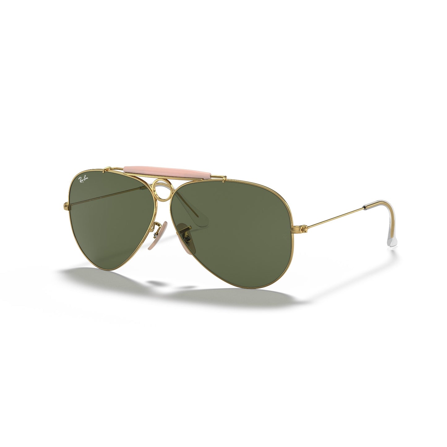 Ray Ban Sunglasses NEW AVIATOR SHOOTER RB3138 001 GOLD/GREEN LENS 58MM ITALY