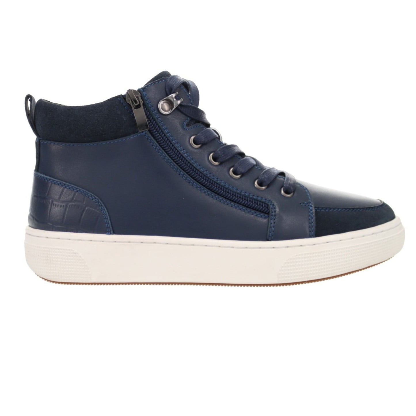 Propet Women's Kasia High-Top Side-Zip Sneaker Navy Leather - Size 9 M