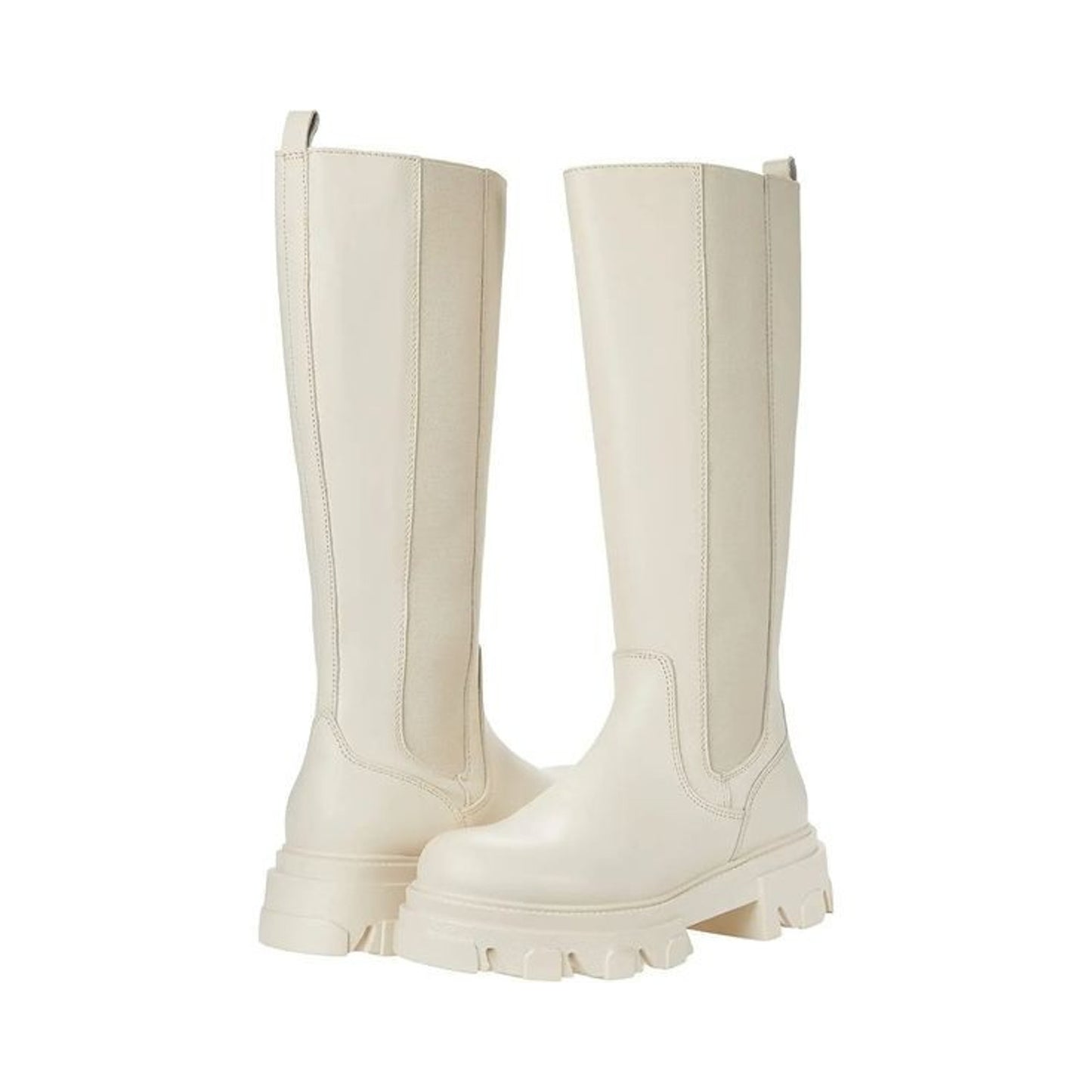 Steve Madden Esma knee high boots Cream leather PLATFORM Size 7 M