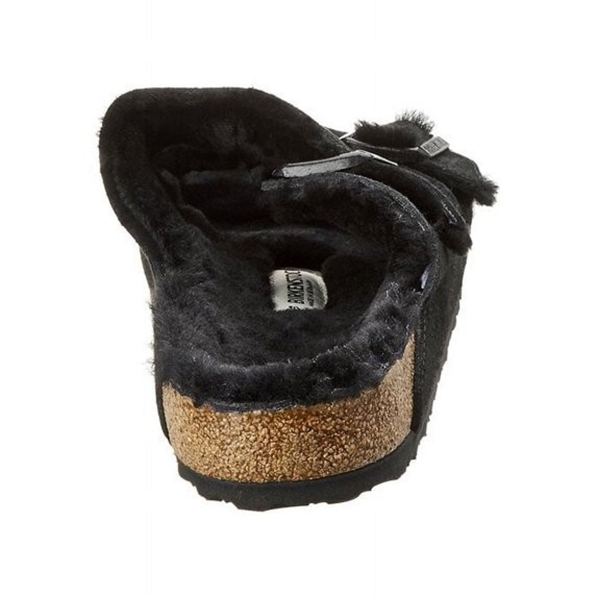Birkenstock Arizona Sandal Black Shearling Suede Buckle Men 9 / Women 11 EU 42 N