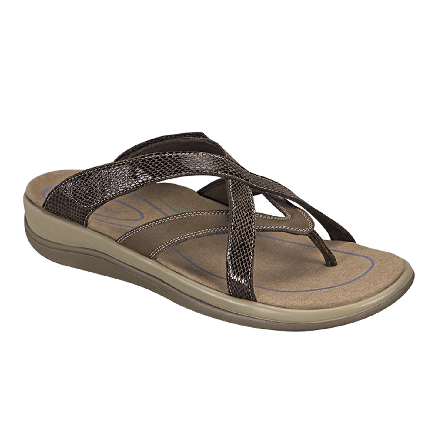 Orthofeet Clio Womens 9.5 M Brown Flip Flops Thong Sandals Slip On Arch Supportn