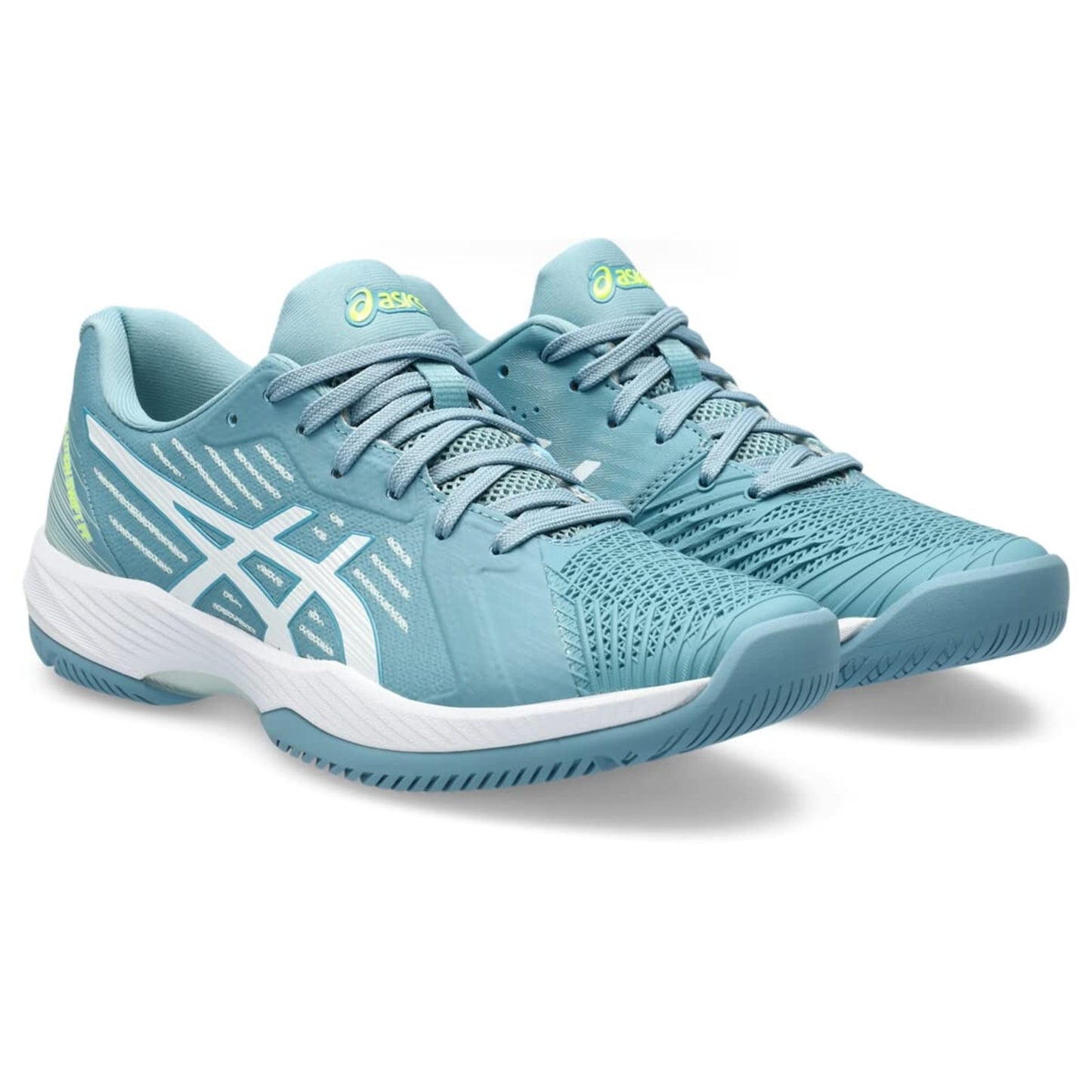 ASICS Women's Solution Swift FlyteFoam Court Tennis Shoes, 9.5, GRIS Blue/White