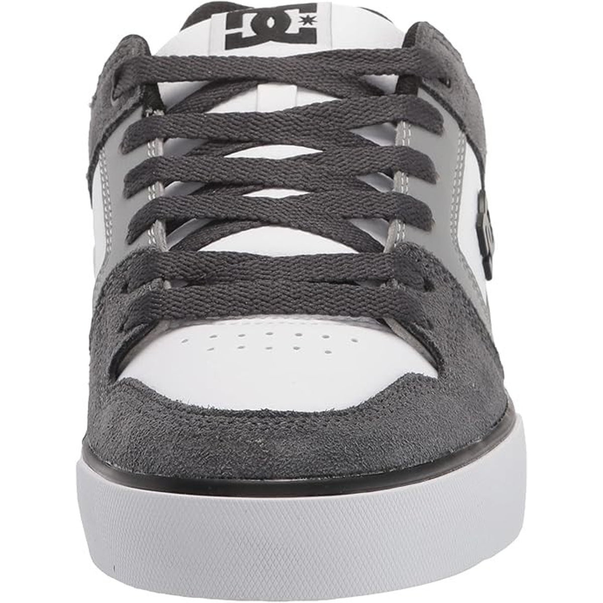 DC Men's Pure Casual Low Top Skate Shoe, Grey/Grey/White, 11.5 M