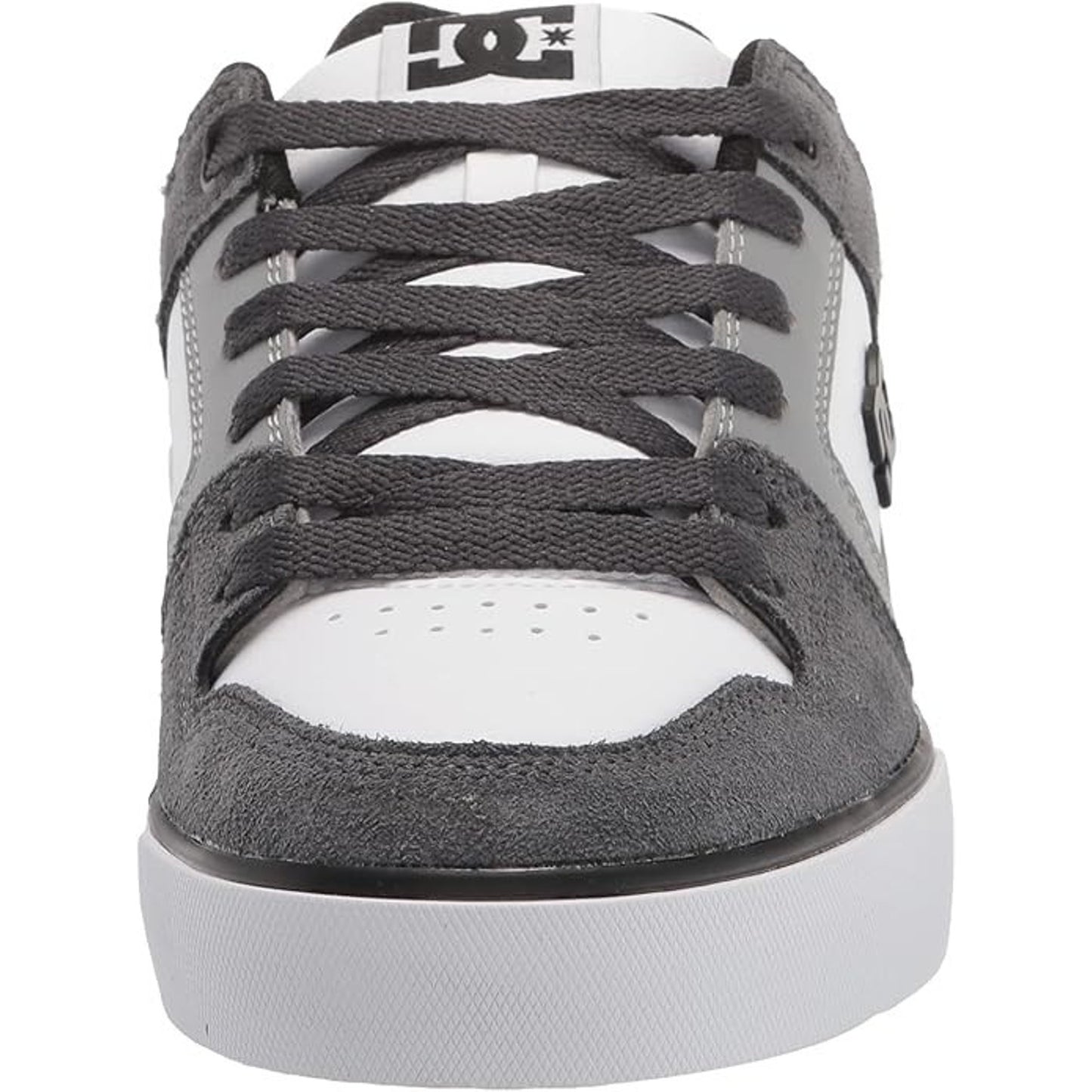 DC Men's Pure Casual Low Top Skate Shoe, Grey/Grey/White, 11.5 M