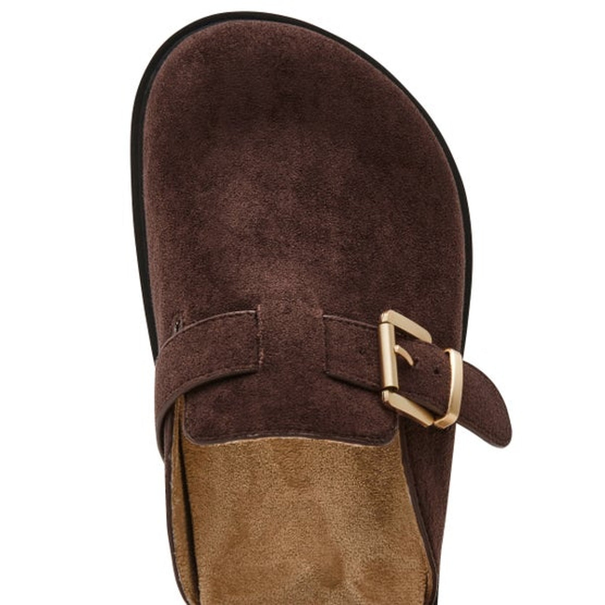 DV Dolce Vita Women's Comfortable Slip On Buckle Mules Faux Suede Brown Size 8