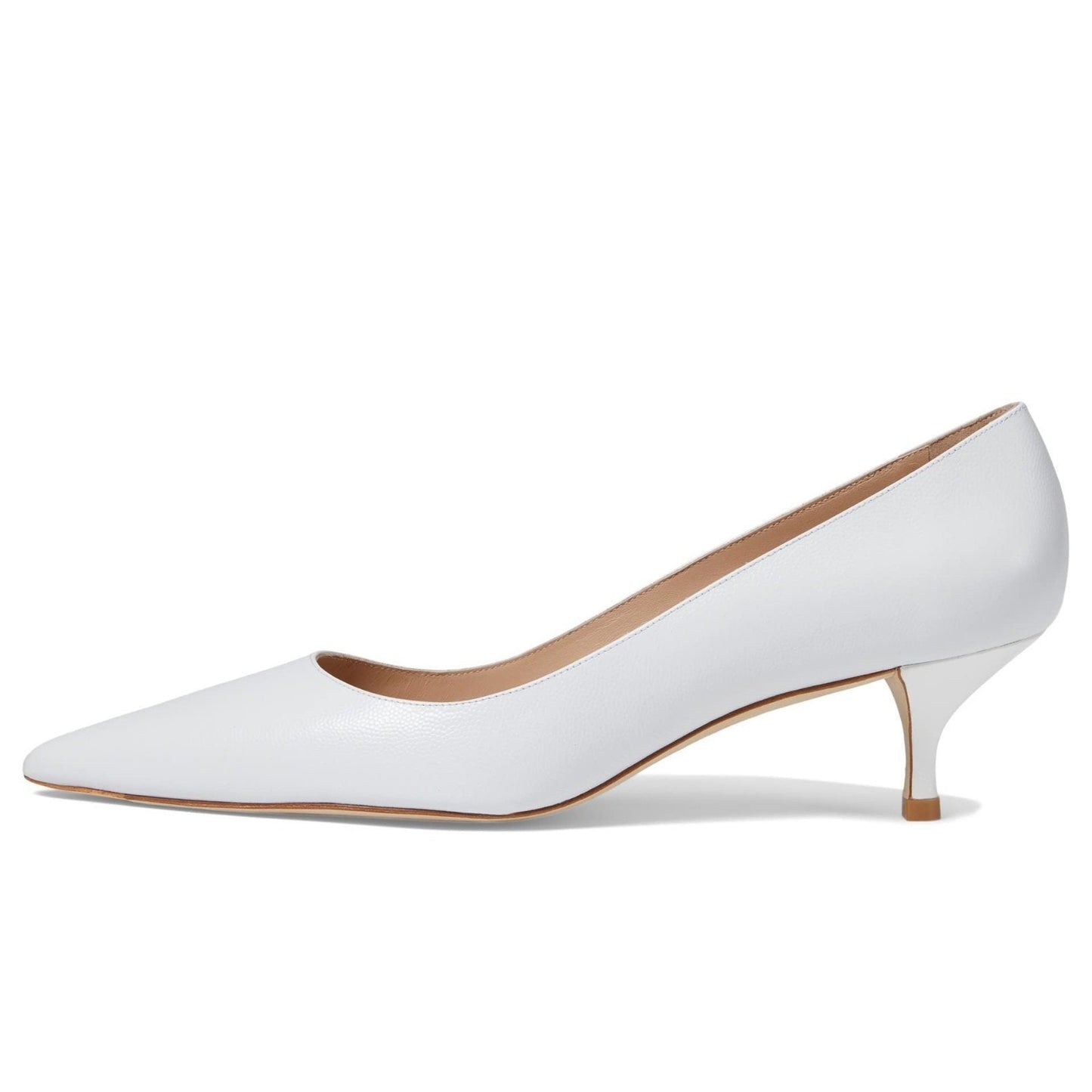 Stuart Weitzman Womens Stuart Kitten Pump White 8.5 B NEW
